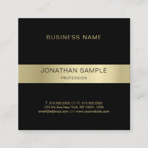 Stylish Glamorous Golden Modern Luxury Plain Square Business Card
