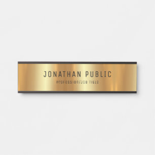 Stylish Glamour Black And Gold Template Luxurious Door Sign