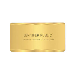 Stylish Glamour Gold Elegant Template Shipping Label