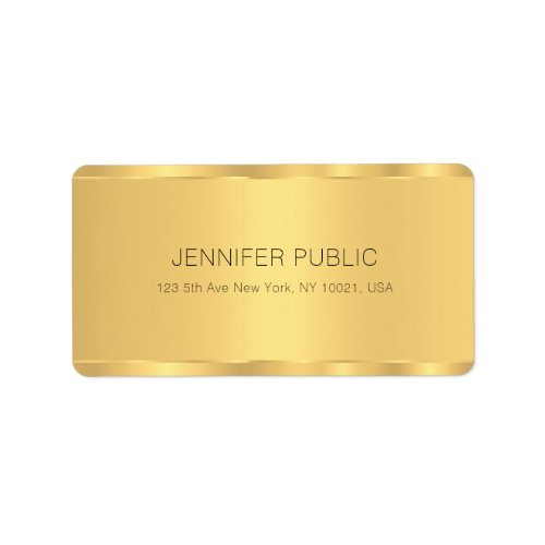 Stylish Glamour Gold Elegant Template Shipping Label