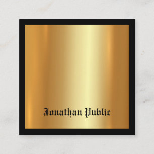 Stylish Glamour Gold Professional Abstract Plain Square Business Card