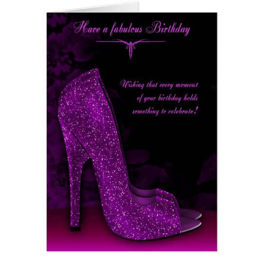 Stylish Glamour Shoe Birthday Greeting Card | Zazzle.com