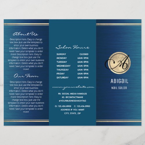 Stylish Glitter and Brushed Metal Trifold Brochure