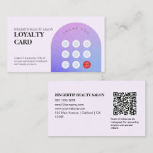 Stylish Glitter Beauty Nail Salon Loyalty Card