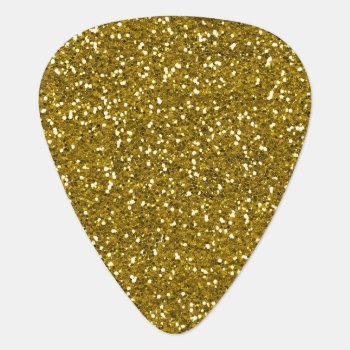 Stylish Glitter Gold Guitar Pick by InTrendPatterns at Zazzle