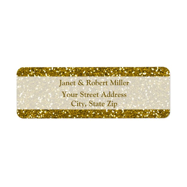 Stylish Glitter Gold Label (Front)