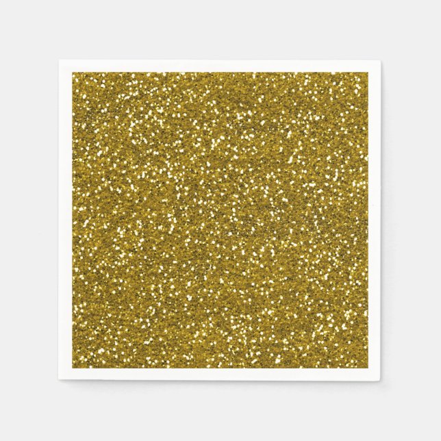 Stylish Glitter Gold Napkins (Front)