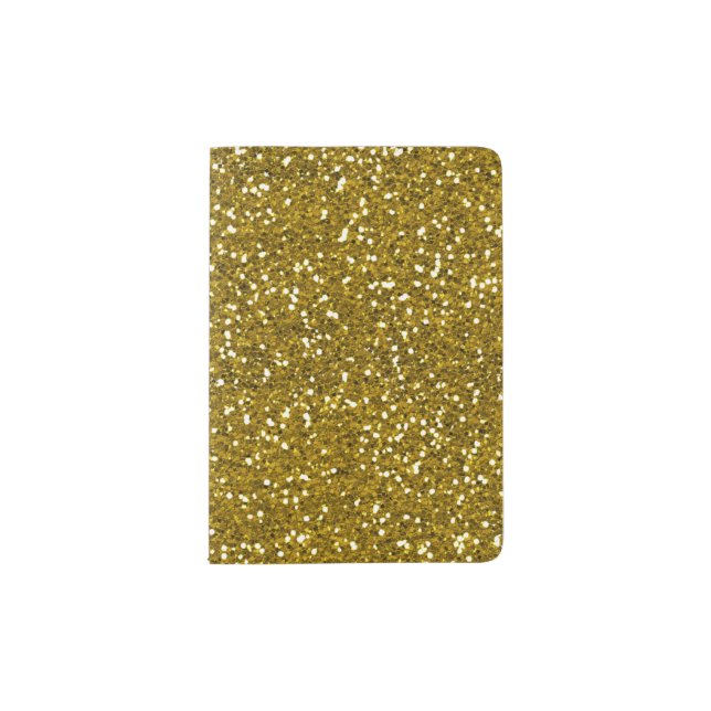 Stylish Glitter Gold Passport Holder (Front)