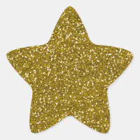 Stylish Glitter Gold Star Sticker, Zazzle