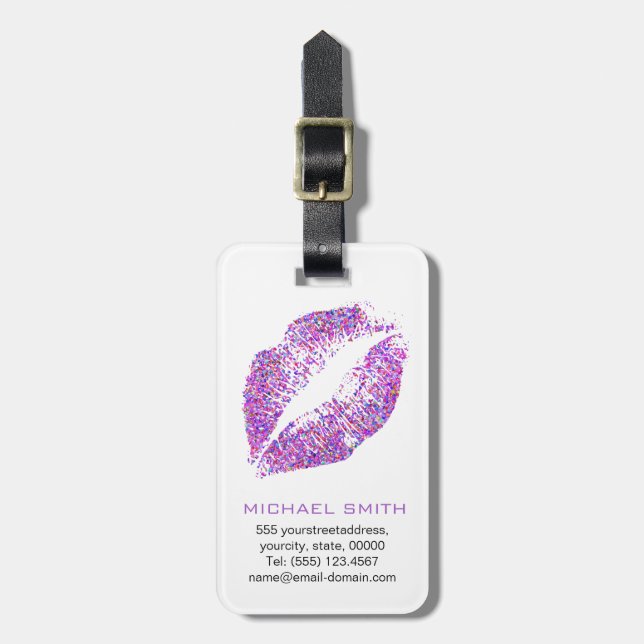 Stylish Glitter Lips #22 Luggage Tag (Front Vertical)