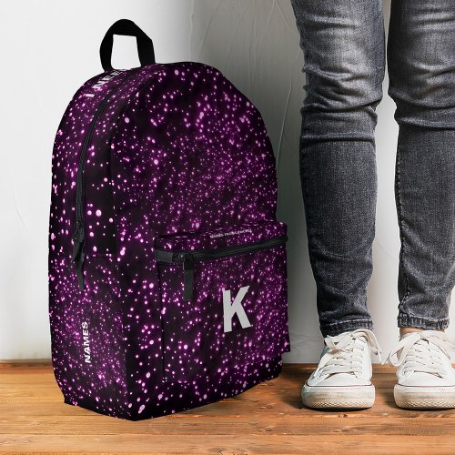 Stylish Glitter Pink Outer Space Galaxy Universe Printed Backpack