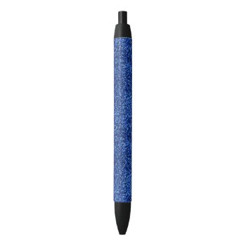 Stylish Glitzy Blue Sequin Sparkles Black Ink Pen by kye_designs at Zazzle