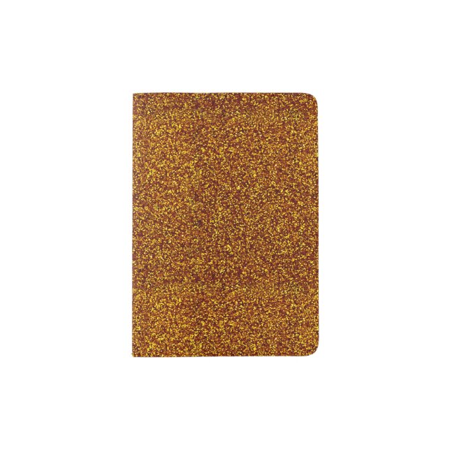 Stylish Glitzy Gold Sequin Sparkles Passport Holder (Front)