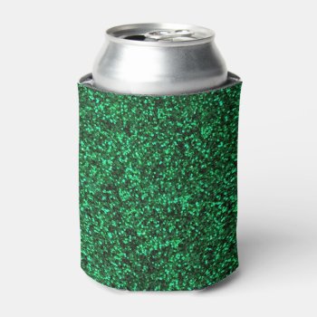 Stylish Glitzy Green Sequin Sparkles Can Cooler by kye_designs at Zazzle