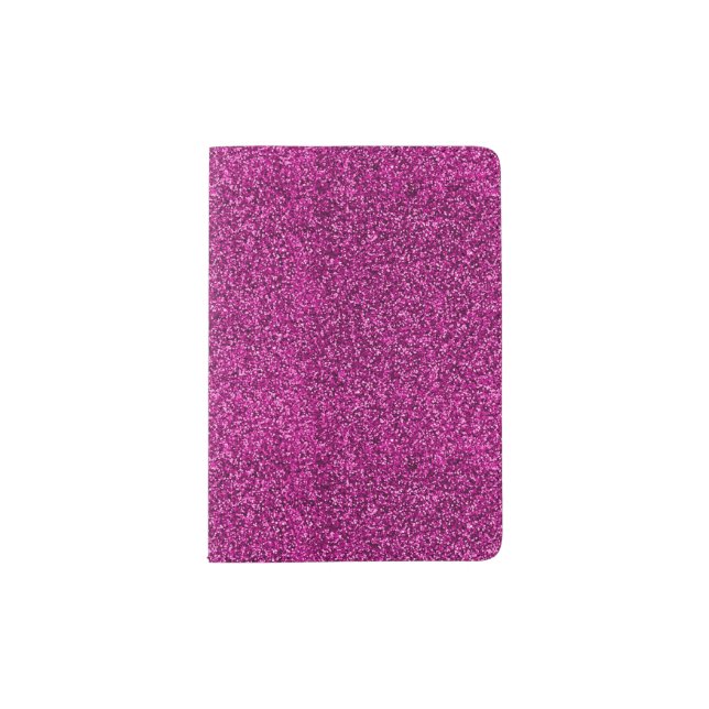 Stylish Glitzy Pink Sequin Sparkles Passport Holder (Front)