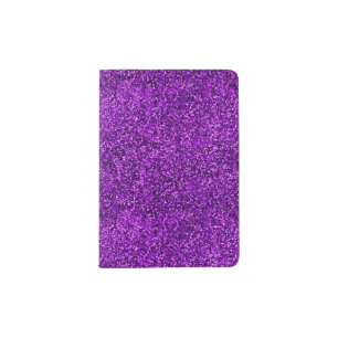 Stylish Glitzy Purple Sequin Sparkles Passport Holder