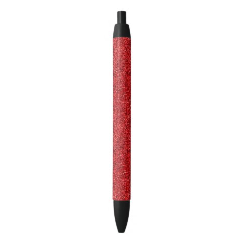 Stylish Glitzy Red Sequin Sparkles Black Ink Pen