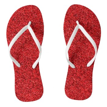 Stylish Glitzy Red Sequin Sparkles Flip Flops by kye_designs at Zazzle