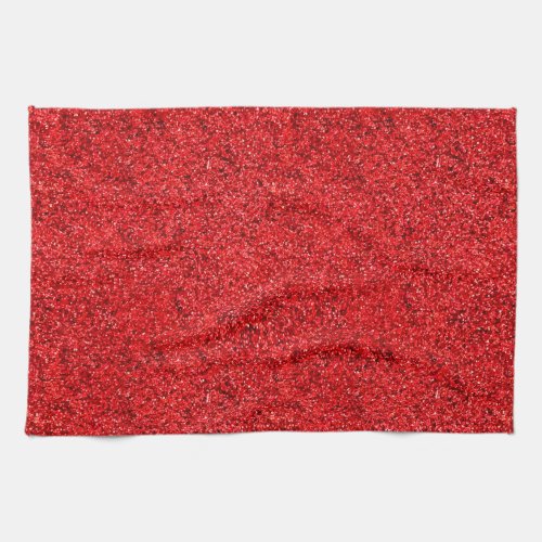 Stylish Glitzy Red Sequin Sparkles Kitchen Towel