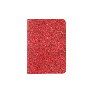 Stylish Glitzy Red Sequin Sparkles Passport Holder