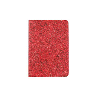 Stylish Glitzy Red Sequin Sparkles Passport Holder