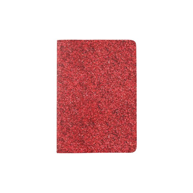 Stylish Glitzy Red Sequin Sparkles Passport Holder (Front)