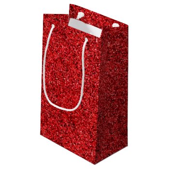Stylish Glitzy Red Sequin Sparkles Small Gift Bag by kye_designs at Zazzle