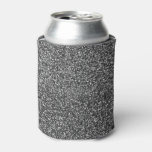 Stylish Glitzy Silver Sequin Sparkles Can Cooler at Zazzle