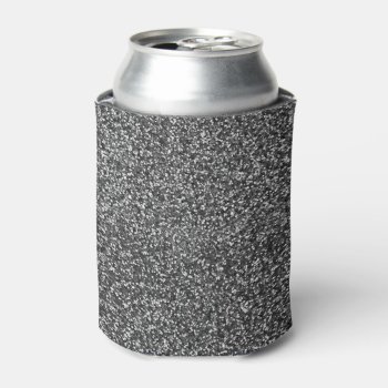 Stylish Glitzy Silver Sequin Sparkles Can Cooler by kye_designs at Zazzle