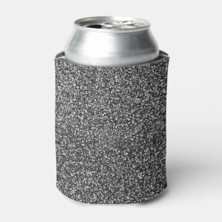Stylish Glitzy Silver Sequin Sparkles Can Cooler