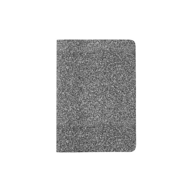 Stylish Glitzy Silver Sequin Sparkles Passport Holder (Front)