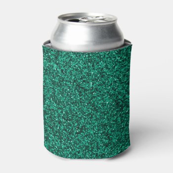 Stylish Glitzy Turquoise Sequin Sparkles Can Cooler by kye_designs at Zazzle