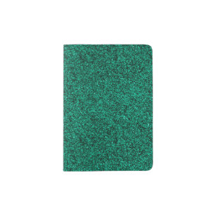 Stylish Glitzy Turquoise Sequin Sparkles Passport Holder