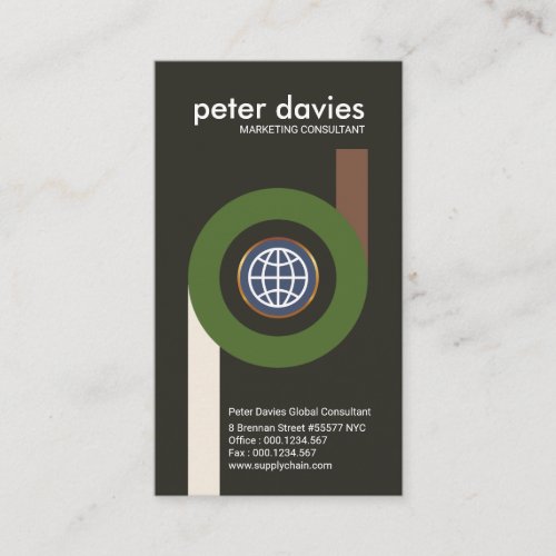 Stylish Global Circle Import Export Link Marketing Business Card