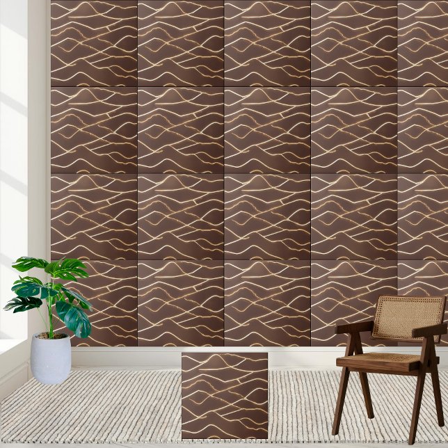 Stylish Glossy Brown White Wall Floor Kitchen  Ceramic Tile (Stylish Glossy Brown White Wall Floor Kitchen Ceramic Tile)