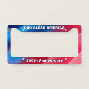 Stylish God Bless America Stars and Stripes License Plate Frame