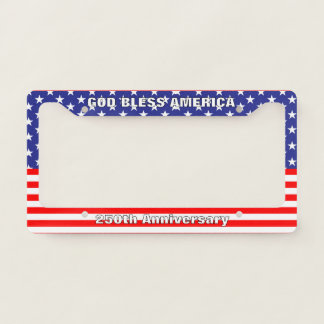 Stylish God Bless America Stars and Stripes License Plate Frame
