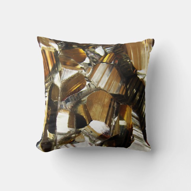 Stylish Gold Agate Throw Pillow (Front)