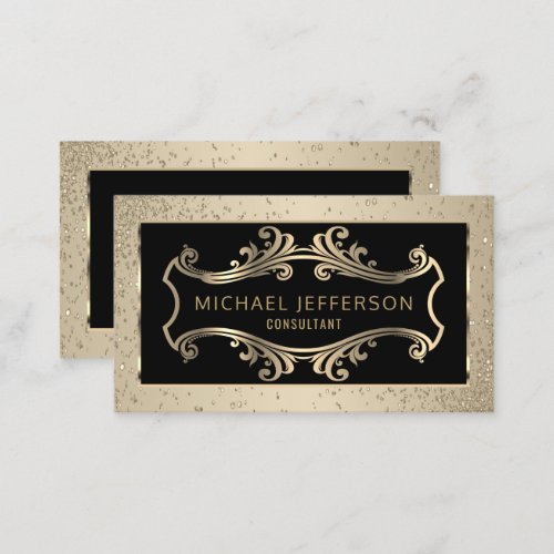 Stylish Gold and Black Business Card