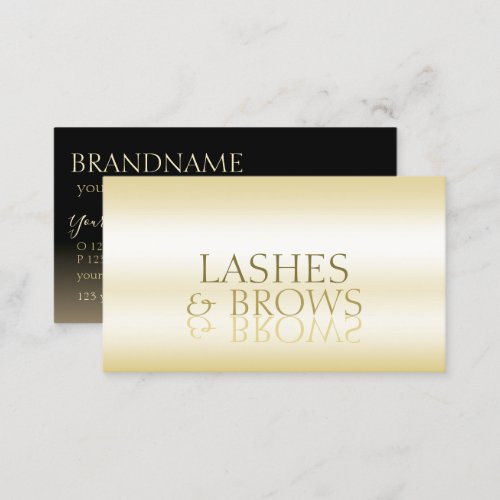 Stylish Gold and Black Mirror Font Professional Business Card