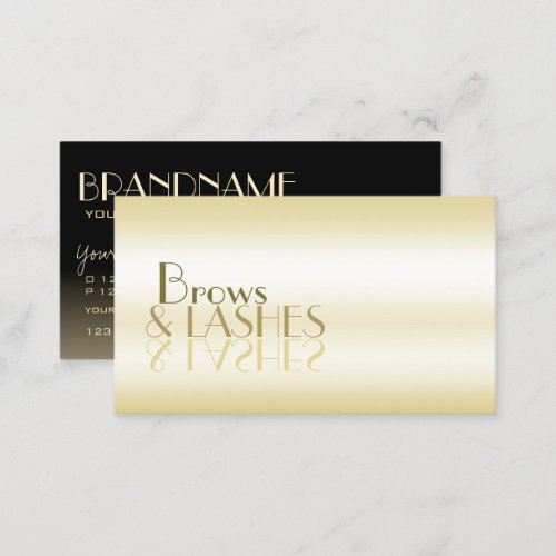 Stylish Gold and Black Mirror Letters Professional Business Card