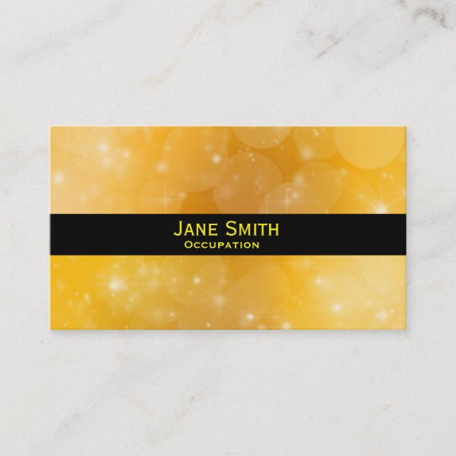 Stylish gold and black modern trendy business card (Front)