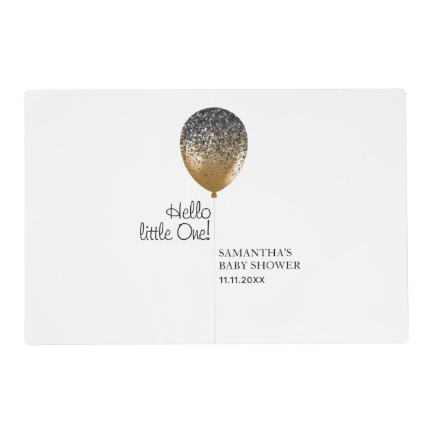Stylish Gold Balloon Baby Placemat