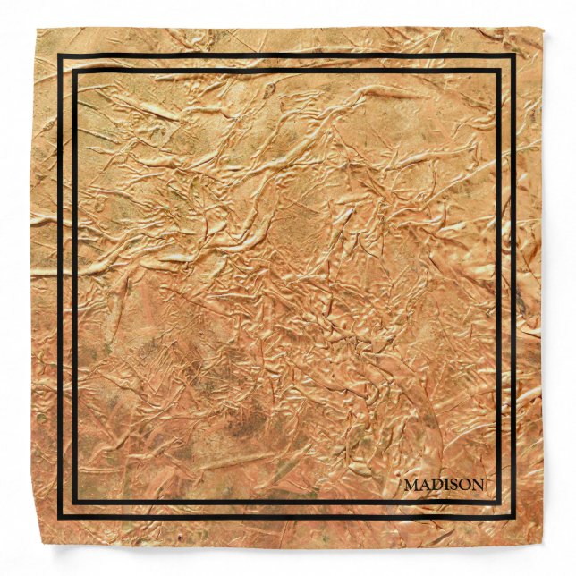 Stylish Gold Black Name Bandana (Front)