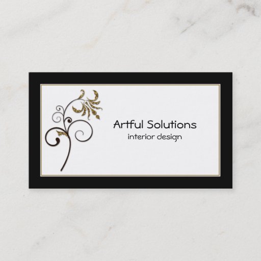 Customizable Stylish Gold Black Swirl Business Card