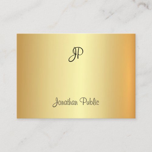 Stylish Gold Calligraphed Monogram Modern Template Business Card