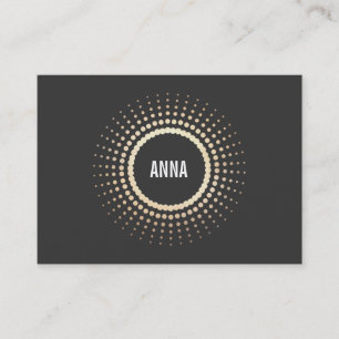Stylish Gold Circle Logo, Modern Designer, Black Business Card