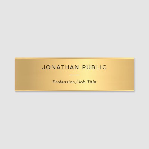 Stylish Gold Color Simple Elegant Template Modern Name Tag