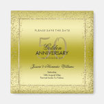 Stylish Gold Confetti 50th Wedding Save The Date Magnet
