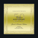 Stylish Gold Confetti 50th Wedding Save The Date Magnet<br><div class="desc">Custom 50th Wedding Anniversary save the date magnets for couples fiftieth Anniversary events. All text, font and text color is fully customizable to meet your requirements, if you would like help to customize your product or would like matching products, please contact me through my store and i will be very...</div>